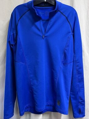 Nike Pro DRI-FIT Sweatshirt Mens Size M Fitted 1/4 Zip Pullover Training Blue